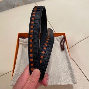 Hermes epsom leather bag strap; 25mm